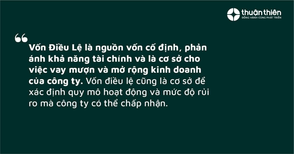 Vốn điều lệ, trong kinh doanh v&agrave; t&agrave;i ch&iacute;nh, l&agrave; số vốn ban đầu m&agrave; c&aacute;c cổ đ&ocirc;ng hoặc chủ sở hữu g&oacute;p v&agrave;o để th&agrave;nh lập một c&ocirc;ng ty.