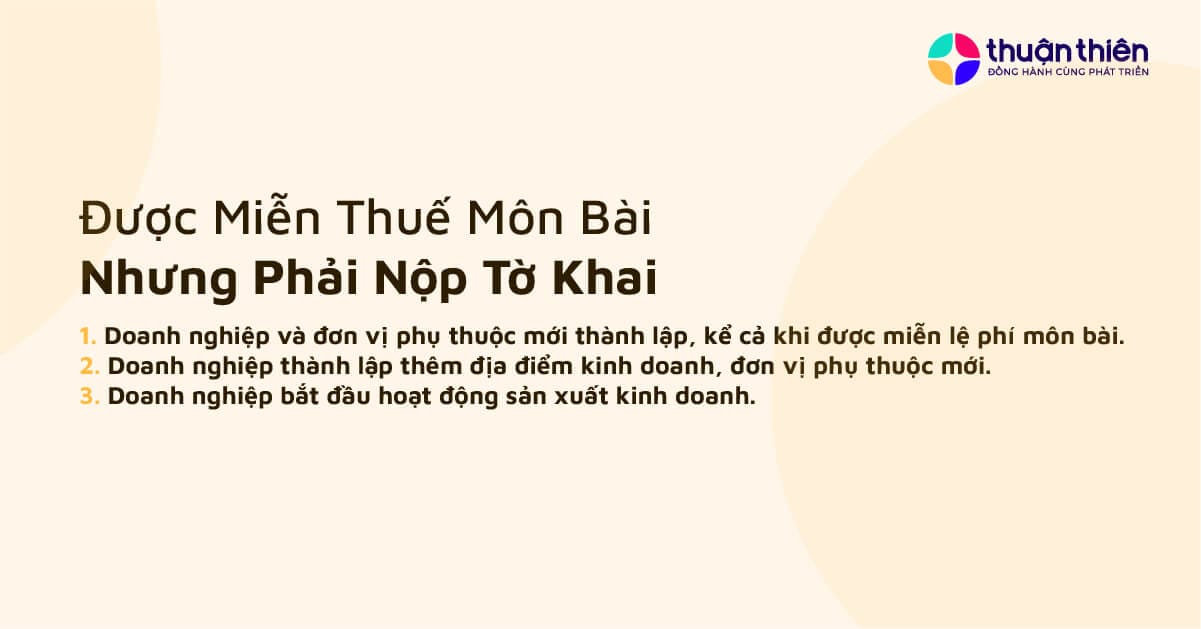 Mặc d&ugrave; được miễn thuế m&ocirc;n b&agrave;i nhưng c&aacute;c trường hợp sau vẫn phải nộp tờ khai thuế