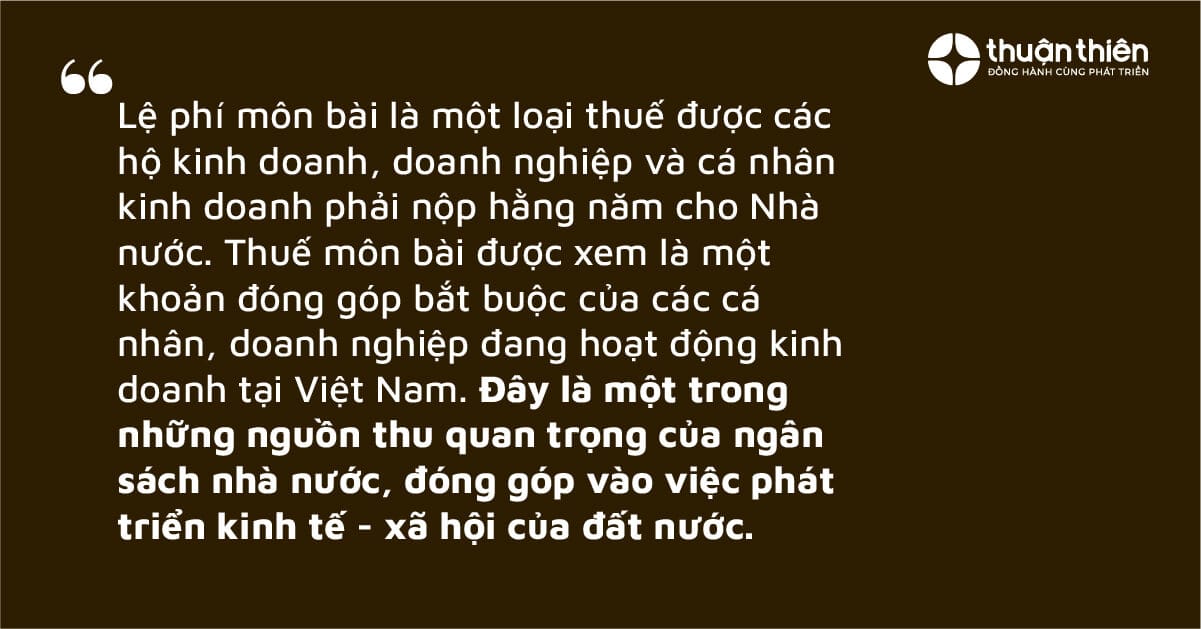 Thuế Môn Bài là một trong những nguồn thu quan trọng của ngân sách nhà nước, đóng góp vào việc phát triển kinh tế - xã hội của đất nước.