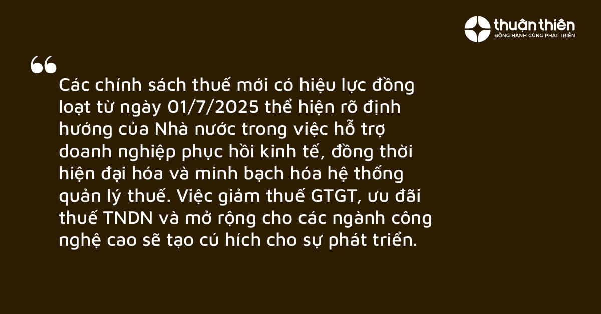 Việc giảm thuế GTGT, ưu đ&atilde;i thuế TNDN v&agrave; mở rộng cho c&aacute;c ng&agrave;nh c&ocirc;ng nghệ cao sẽ tạo c&uacute; h&iacute;ch cho sự ph&aacute;t triển.