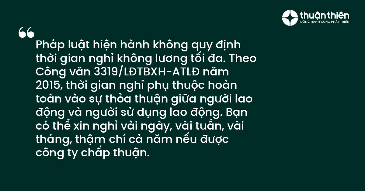 Nghỉ kh&ocirc;ng lương l&agrave; một quyền lợi linh hoạt nhưng cũng tiềm ẩn nhiều rủi ro nếu người lao động kh&ocirc;ng nắm vững c&aacute;c quy định ph&aacute;p luật.